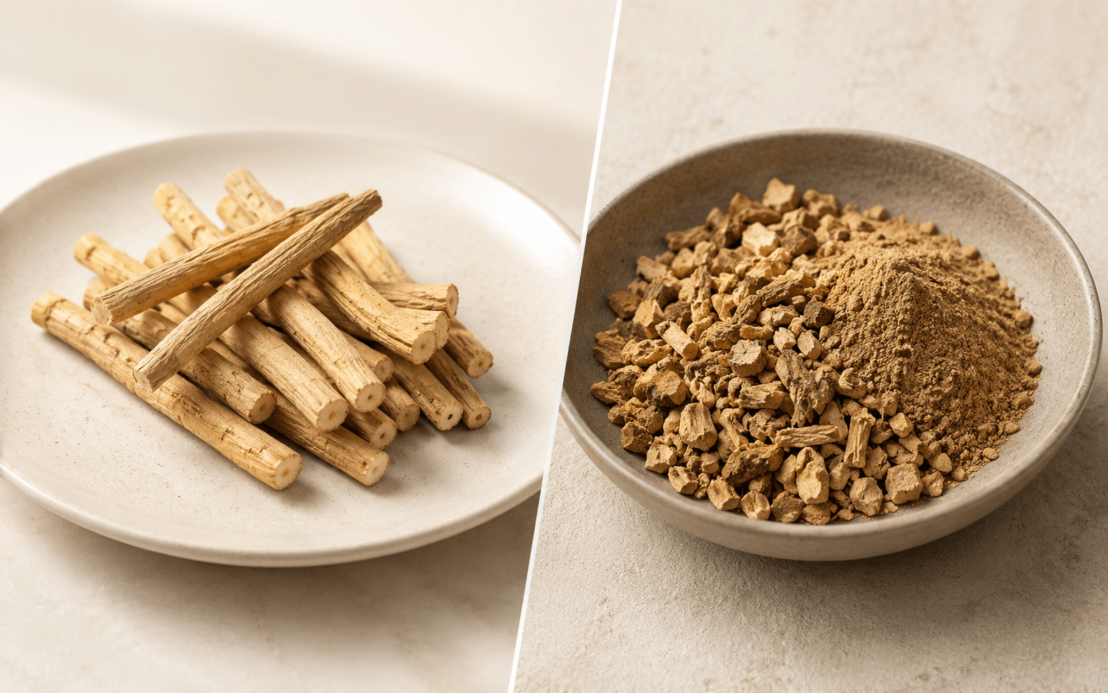 Ashwagandha roots and powder comparison