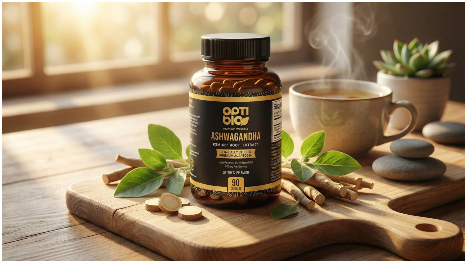 Optibio KSM-66® Ashwagandha with ashwagandha roots and leaves — KSM-66 extract vs generic ashwagandha