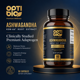 KSM-66® Ashwagandha 600mg, 90 Capsules, Optibio