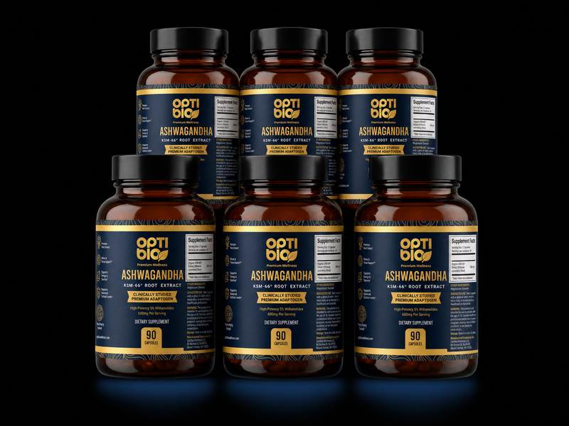 KSM-66® Ashwagandha 600mg — 90 Capsules — Optibio