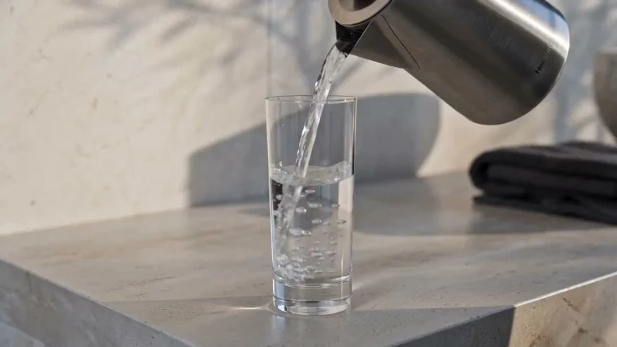 Water poured into a glass