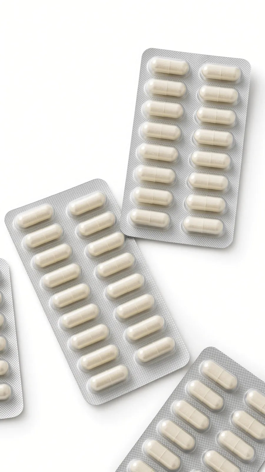 SAM-e capsules sealed in foil blister packs.