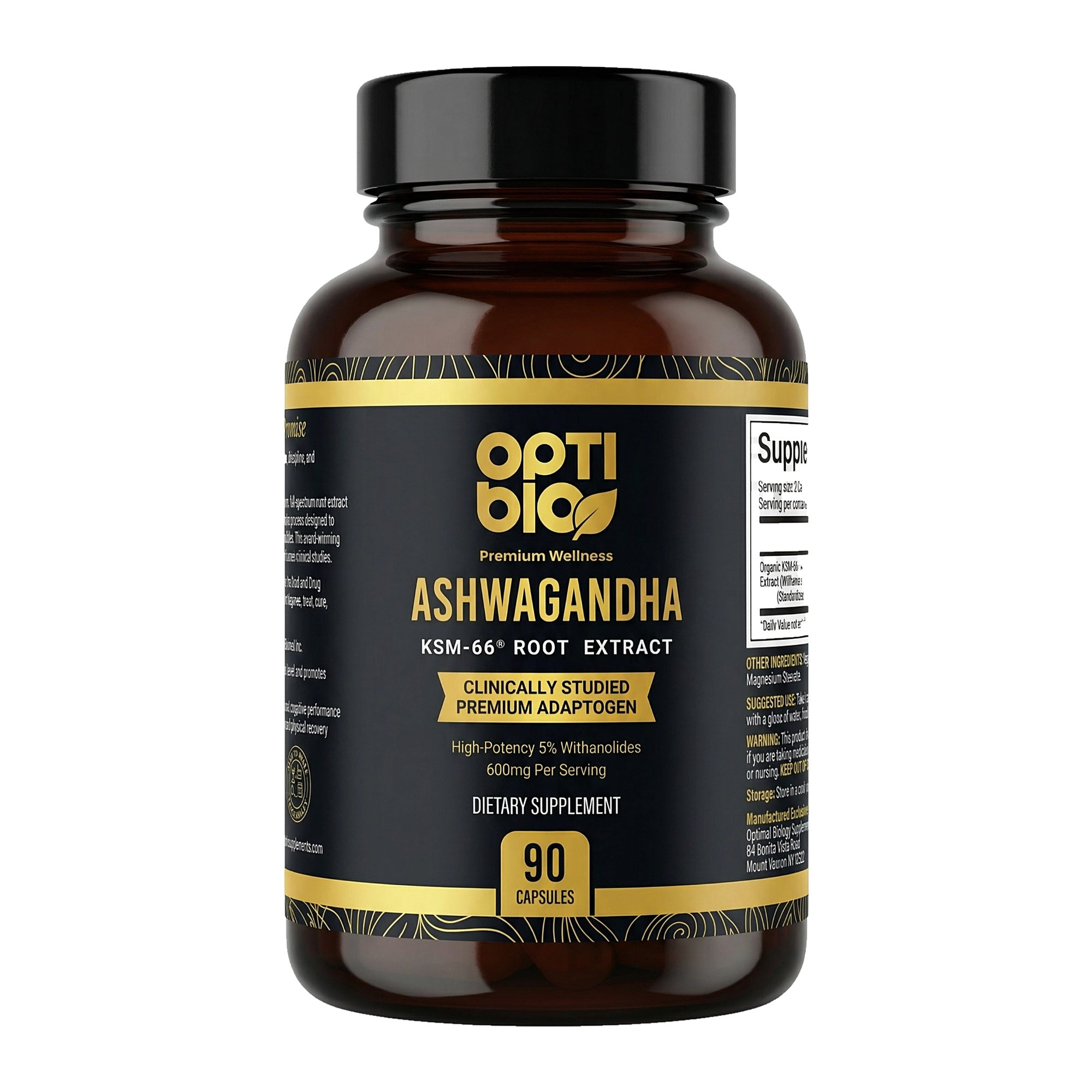 Optibio Ashwagandha KSM-66 — 90 Capsules